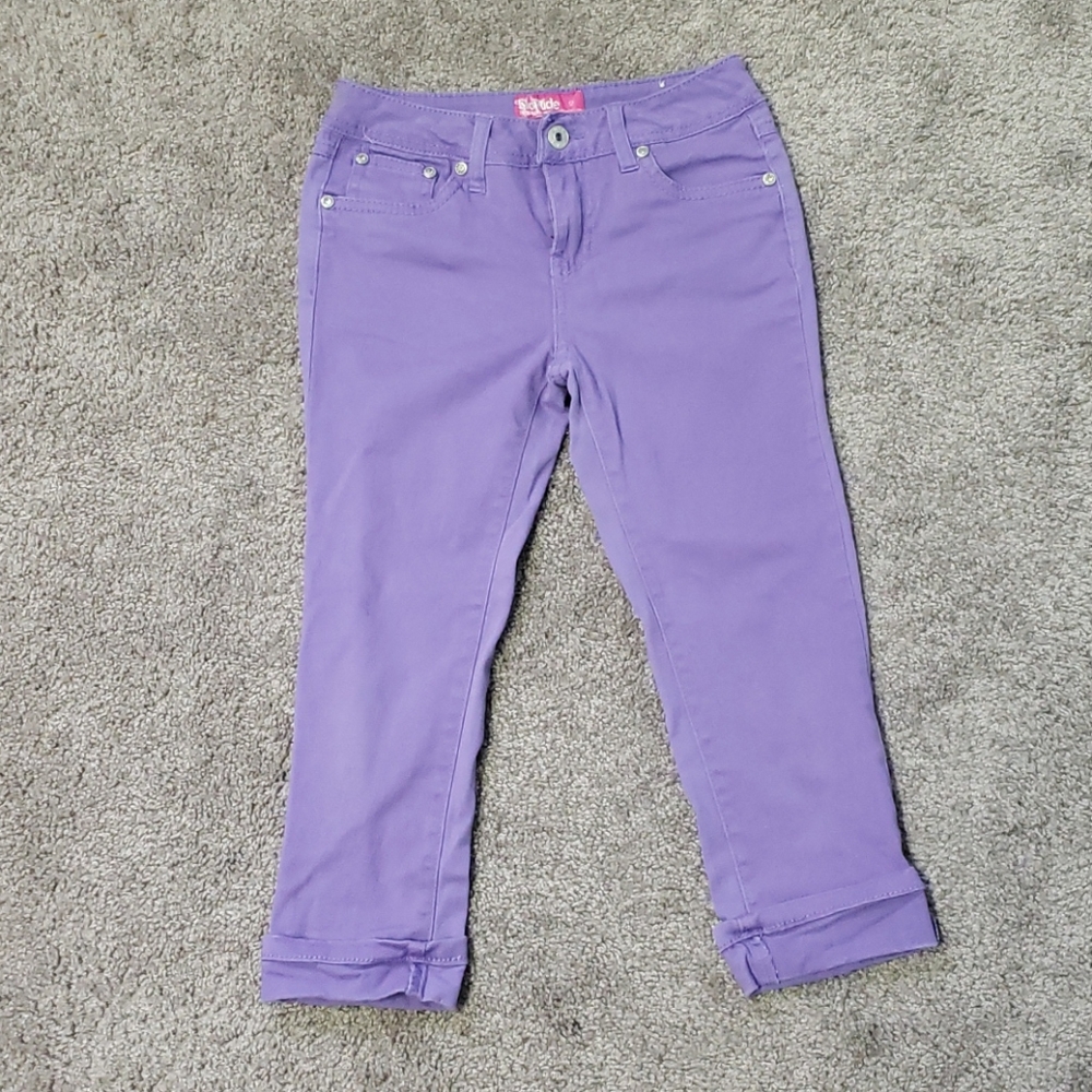 Girl's Purple Capri Ankle Jeans